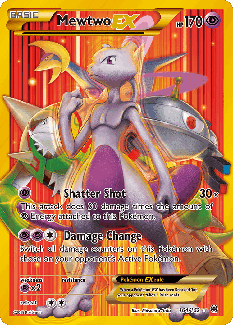 Mewtwo-EX #164 from BREAKthrough - Rare Secret - Illustrated by Mitsuhiro Arita