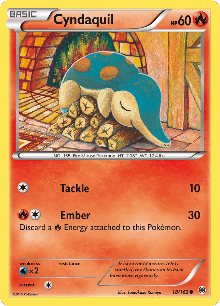 Cyndaquil #18 from BREAKthrough - Common - Illustrated by Tomokazu Komiya