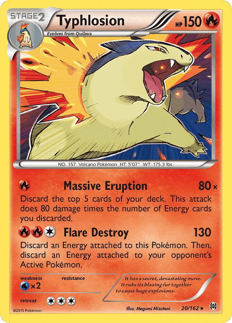 Typhlosion #20 from BREAKthrough - Rare Holo - Illustrated by Megumi Mizutani