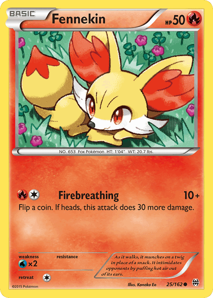 Fennekin #25 from BREAKthrough - Common - Illustrated by Kanako Eo