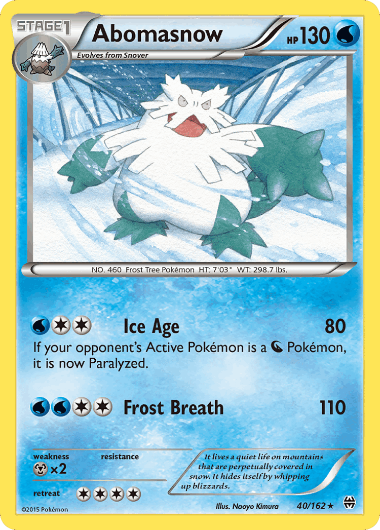 Abomasnow #40 from BREAKthrough - Rare - Illustrated by Naoyo Kimura