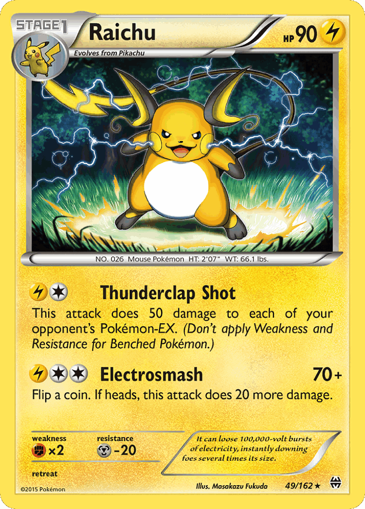 Raichu #49 from BREAKthrough - Rare - Illustrated by Masakazu Fukuda