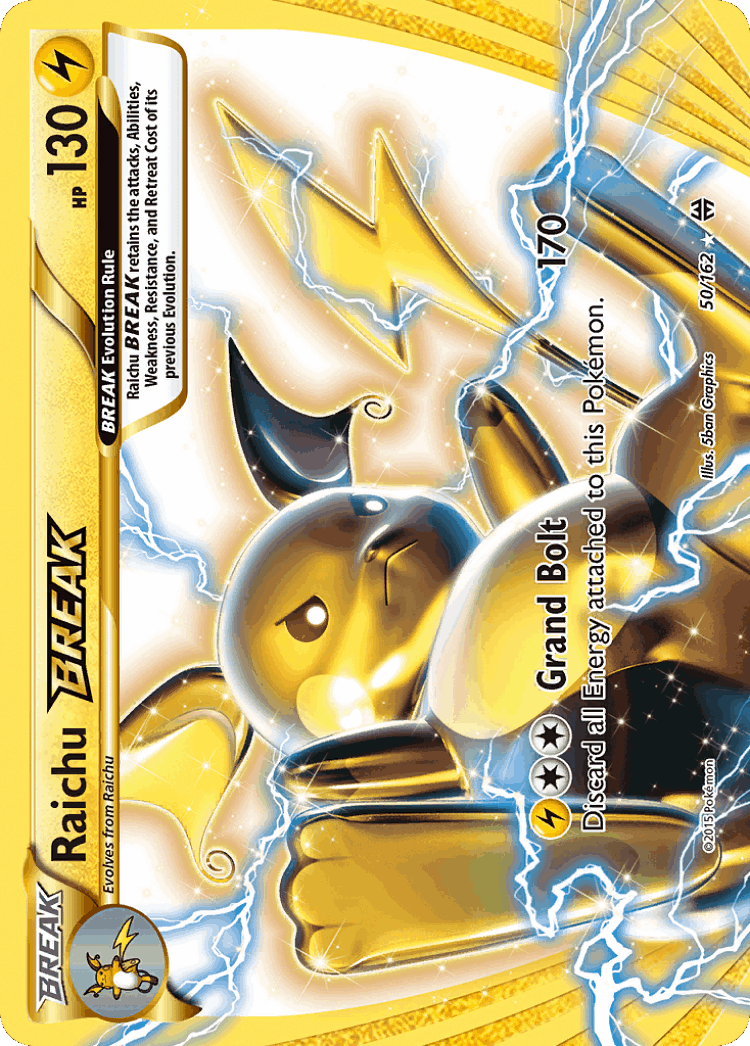 Raichu BREAK #50 from BREAKthrough - Rare BREAK - Illustrated by 5ban Graphics