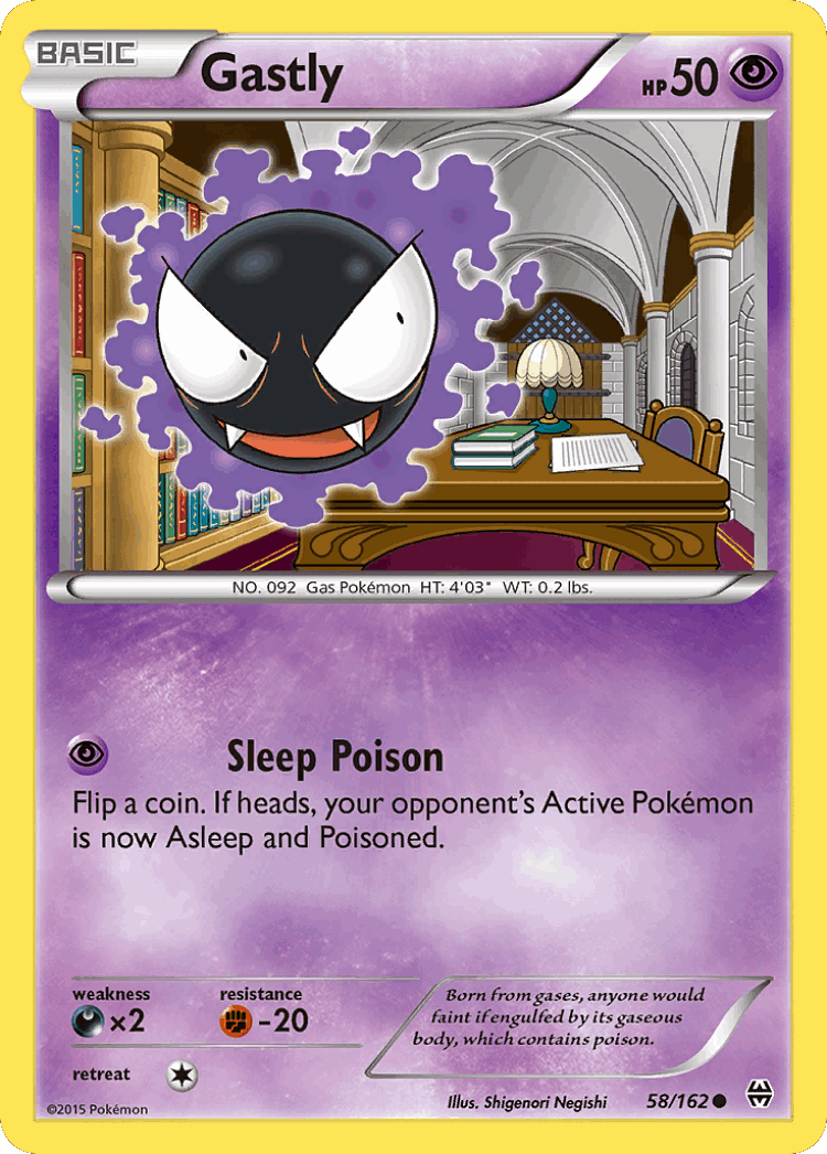 Gastly #58 from BREAKthrough - Common - Illustrated by Shigenori Negishi