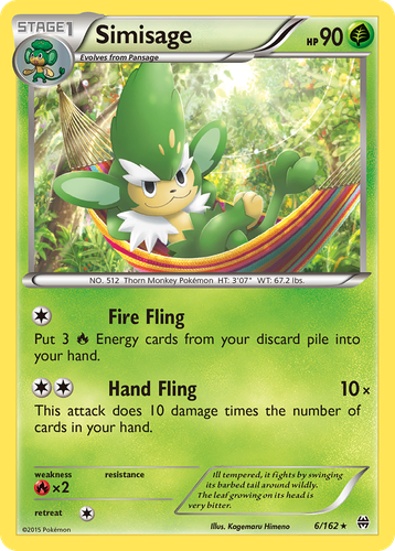Simisage Pokémon TCG card art