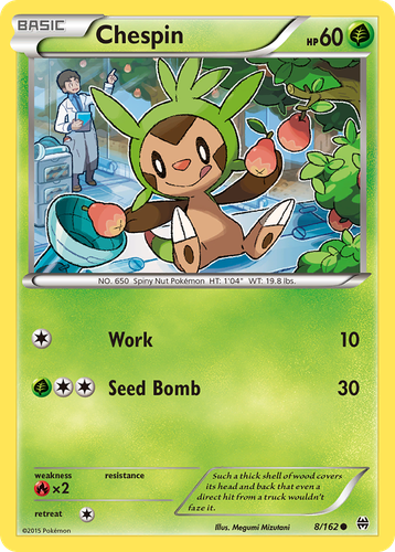 Chespin Pokémon TCG card art