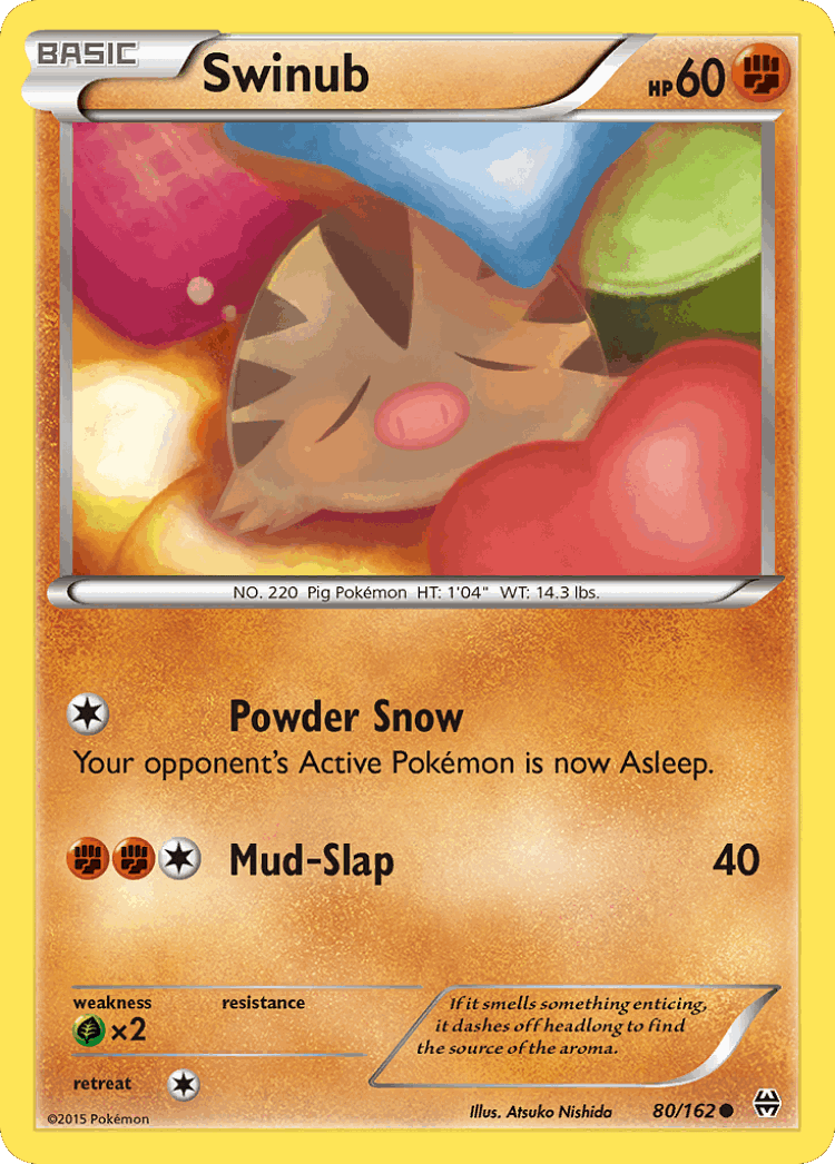 Swinub #80 from BREAKthrough - Common - Illustrated by Atsuko Nishida