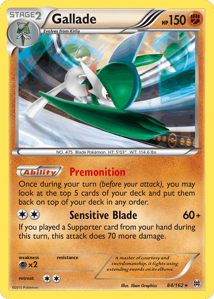 Gallade #84 from BREAKthrough - Rare Holo - Illustrated by 5ban Graphics