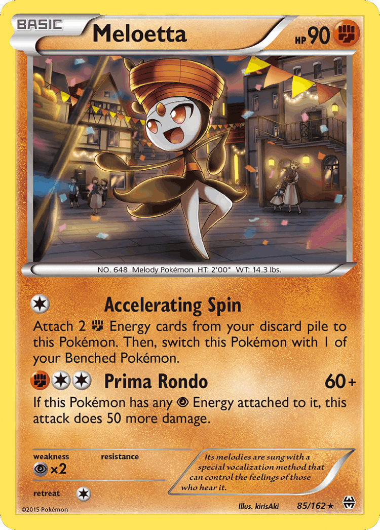 Meloetta #85 from BREAKthrough - Rare Holo - Illustrated by kirisAki
