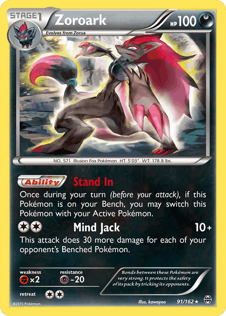Zoroark #91 from BREAKthrough - Rare Holo - Illustrated by kawayoo