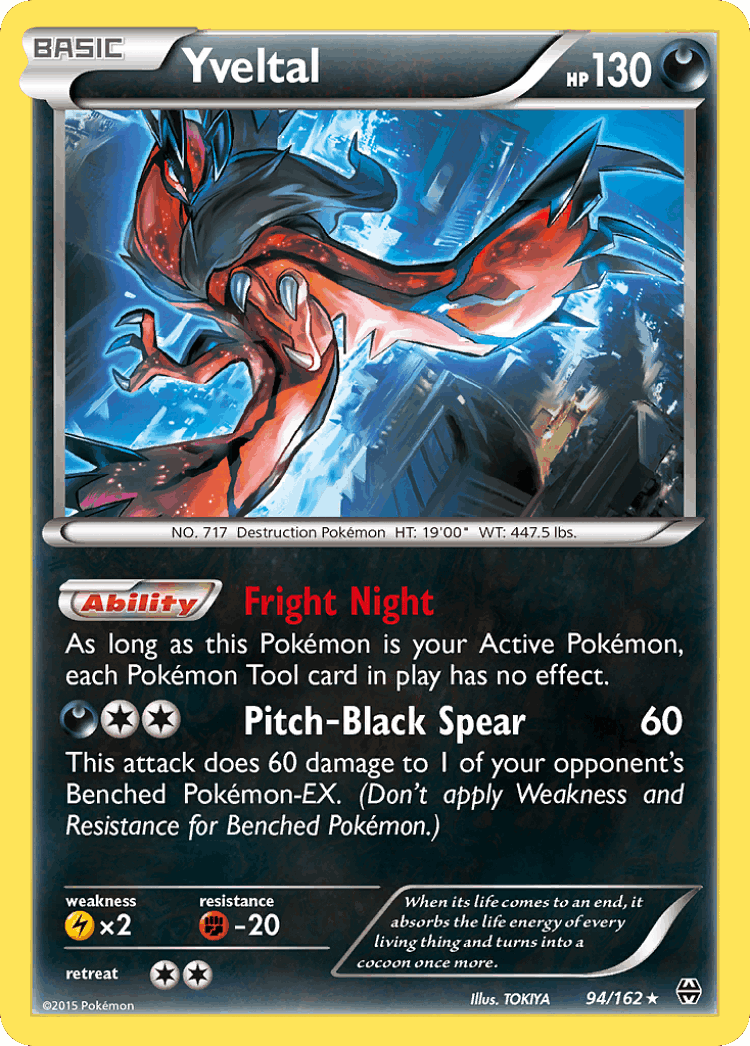 Yveltal #94 from BREAKthrough - Rare Holo - Illustrated by TOKIYA