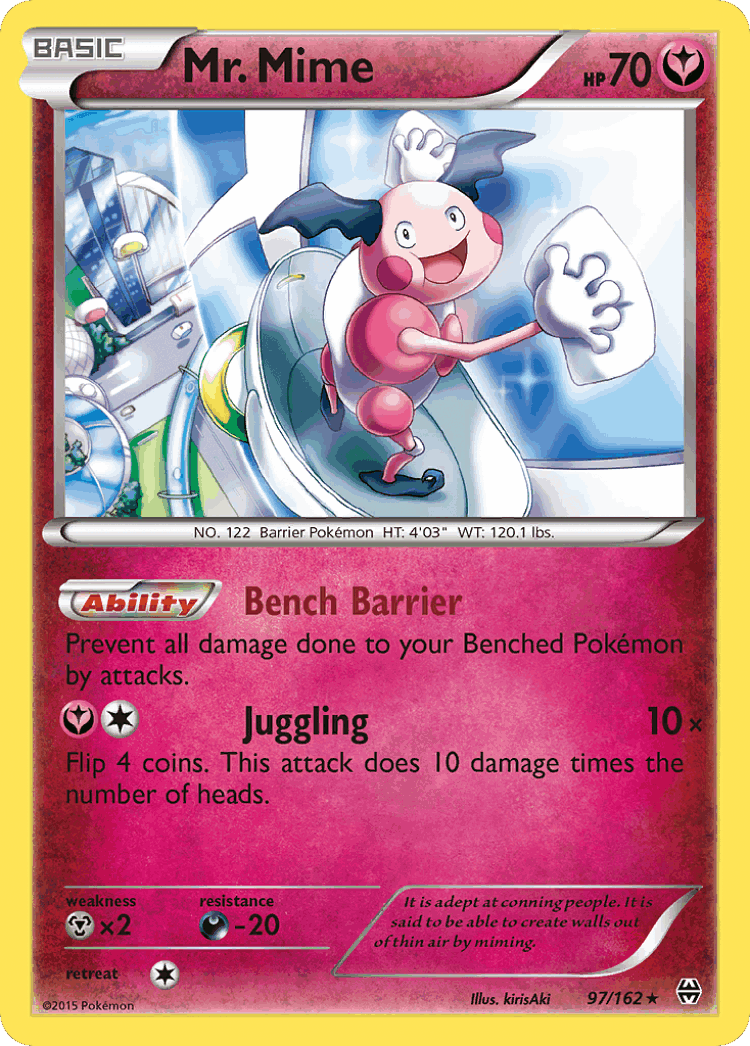 Mr. Mime #97 from BREAKthrough - Rare - Illustrated by kirisAki