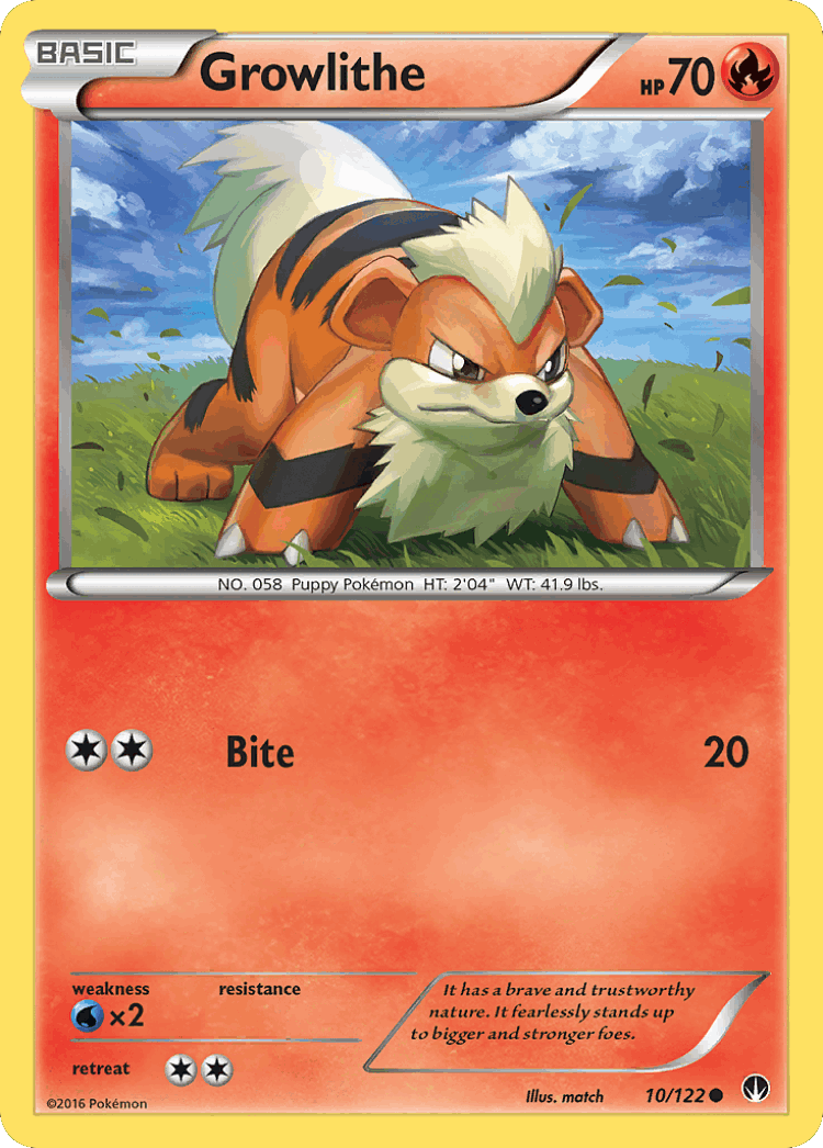 Growlithe #10 from BREAKpoint - Common - Illustrated by match