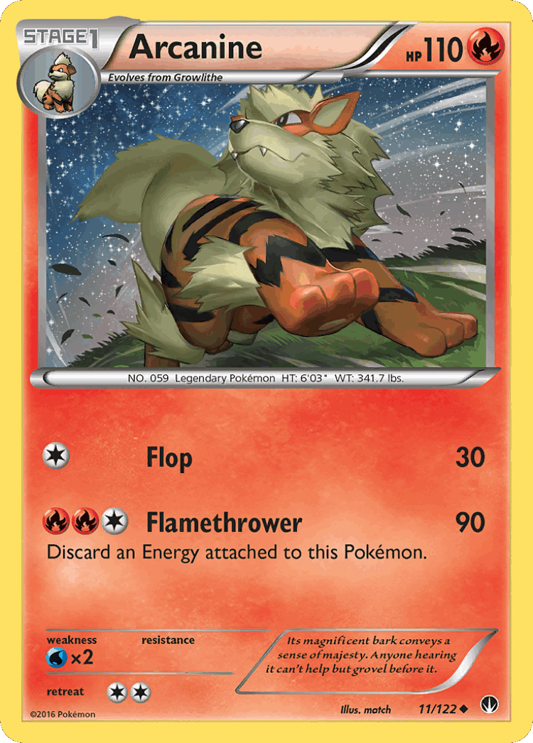 Arcanine #11 from BREAKpoint - Uncommon - Illustrated by match