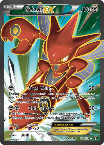 Scizor-EX #119 from BREAKpoint - Rare Ultra - Illustrated by Ryo Ueda