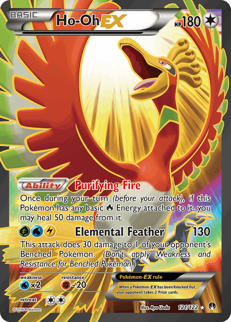 Ho-Oh-EX #121 from BREAKpoint - Rare Ultra - Illustrated by Ryo Ueda