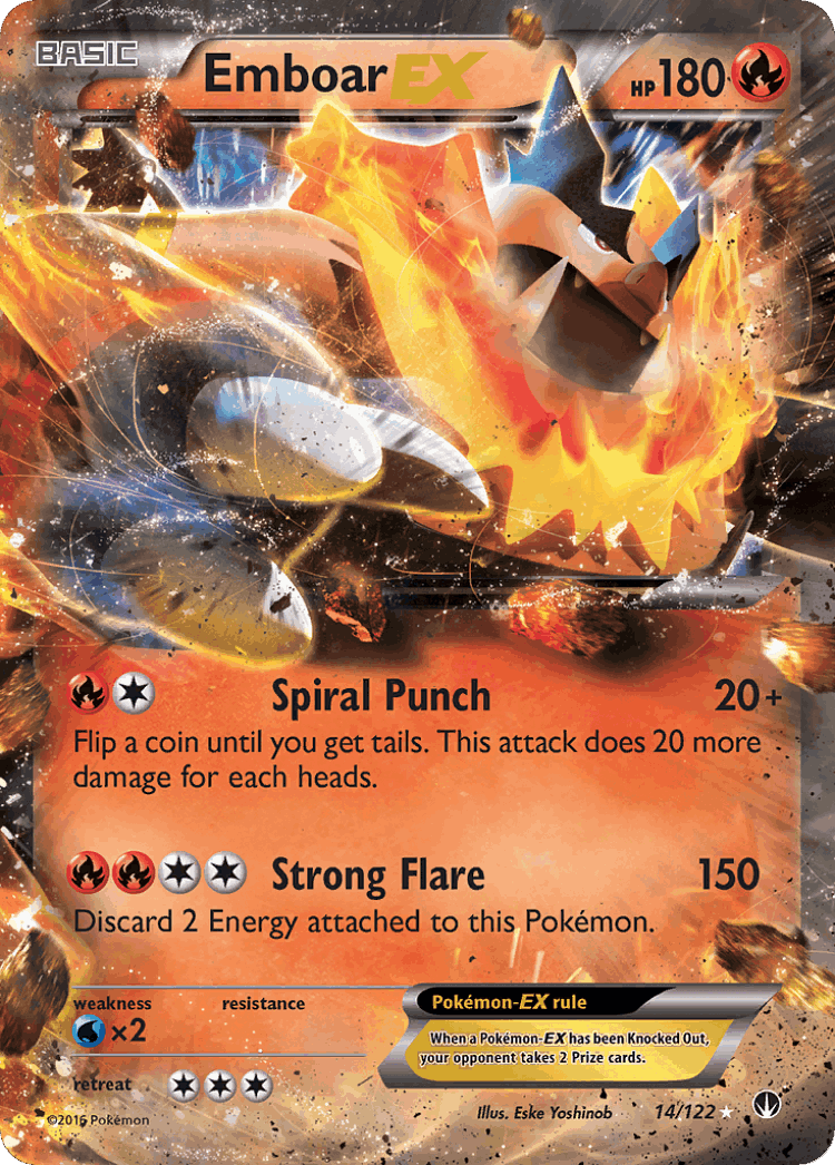 Emboar-EX #14 from BREAKpoint - Rare Holo EX - Illustrated by Eske Yoshinob