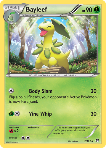 Bayleef #2 from BREAKpoint - Uncommon - Illustrated by Mizue