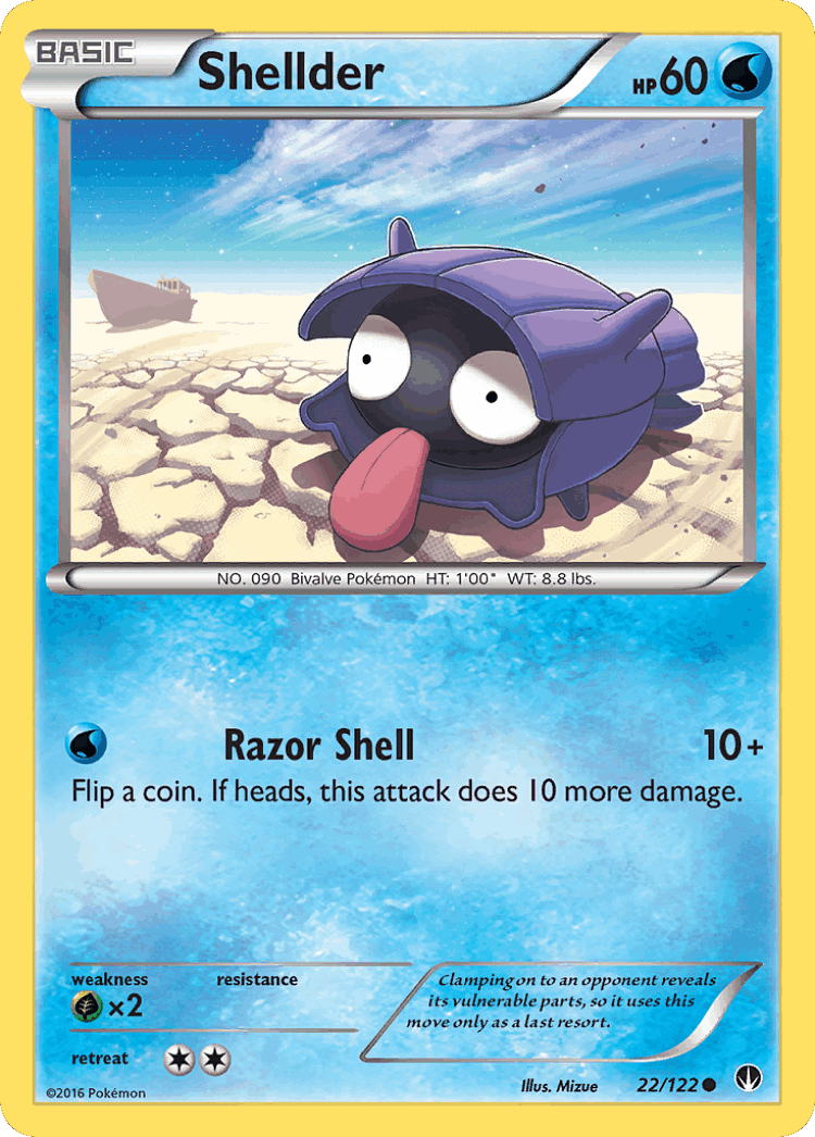 Shellder #22 from BREAKpoint - Common - Illustrated by Mizue