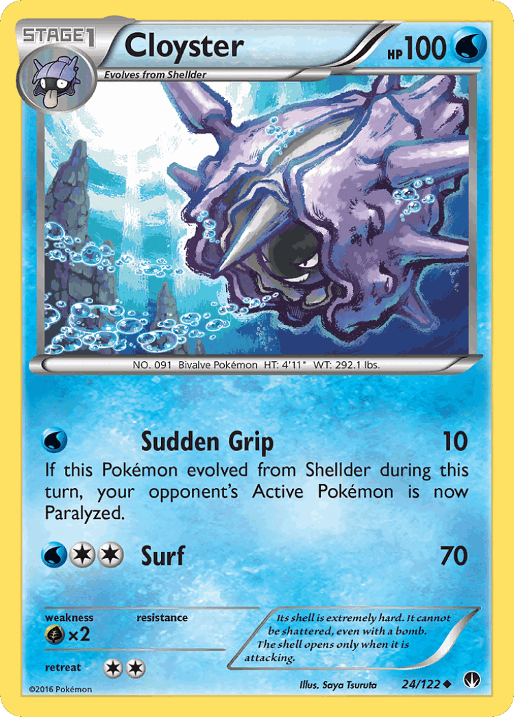 Cloyster #24 from BREAKpoint - Uncommon - Illustrated by Saya Tsuruta