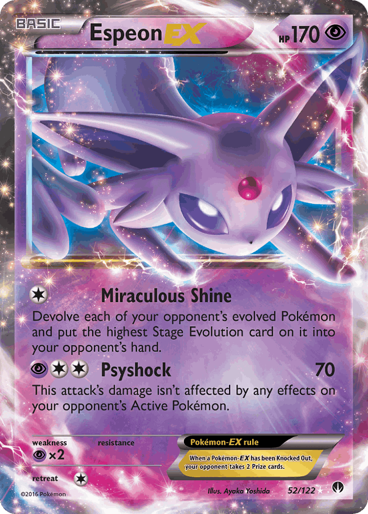 Espeon-EX #52 from BREAKpoint - Rare Holo EX - Illustrated by Ayaka Yoshida