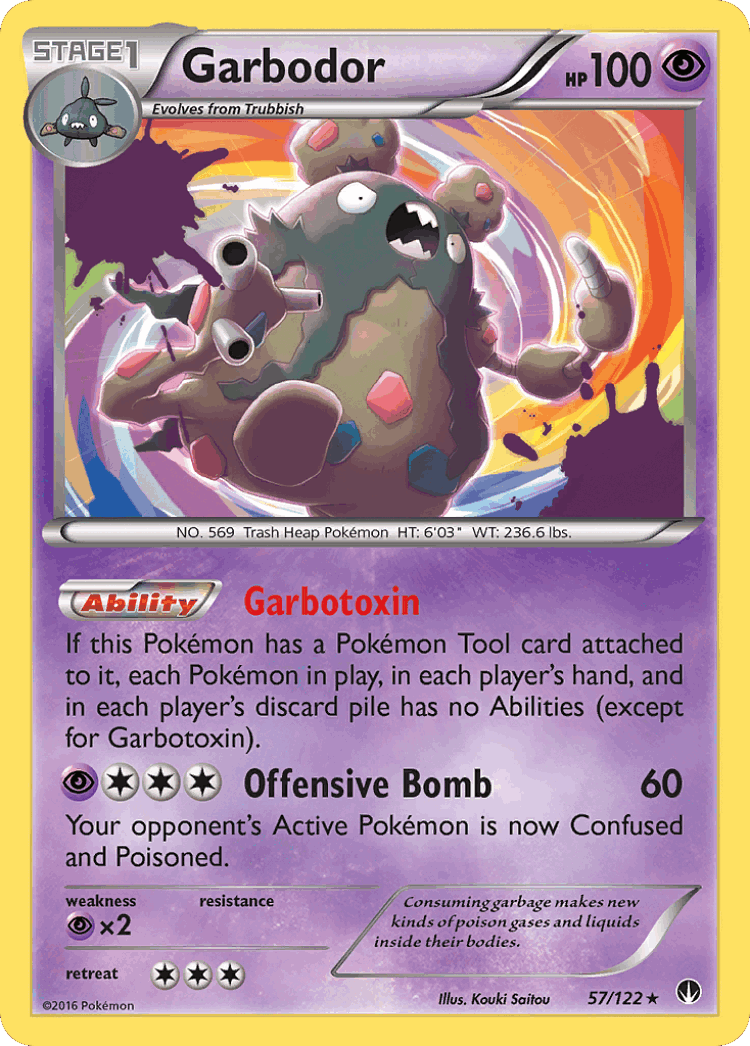 Garbodor #57 from BREAKpoint - Rare Holo - Illustrated by Kouki Saitou