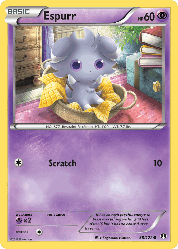 Espurr #58 from BREAKpoint - Common - Illustrated by Kagemaru Himeno