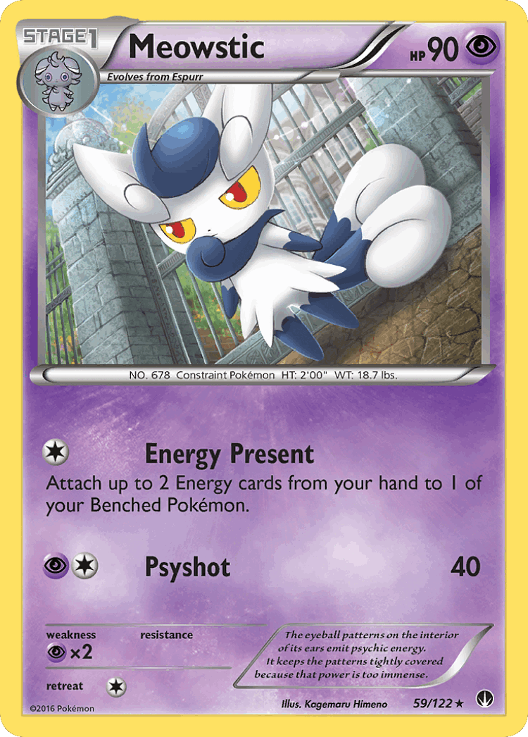 Meowstic #59 from BREAKpoint - Rare - Illustrated by Kagemaru Himeno