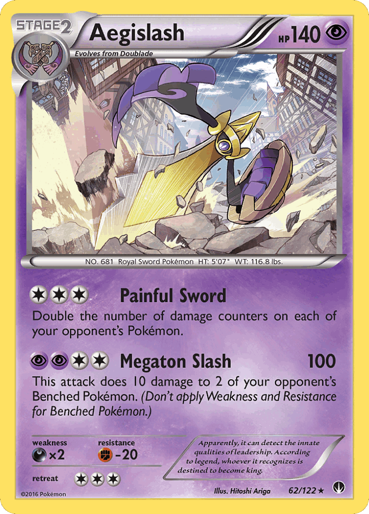 Aegislash #62 from BREAKpoint - Rare Holo - Illustrated by Hitoshi Ariga