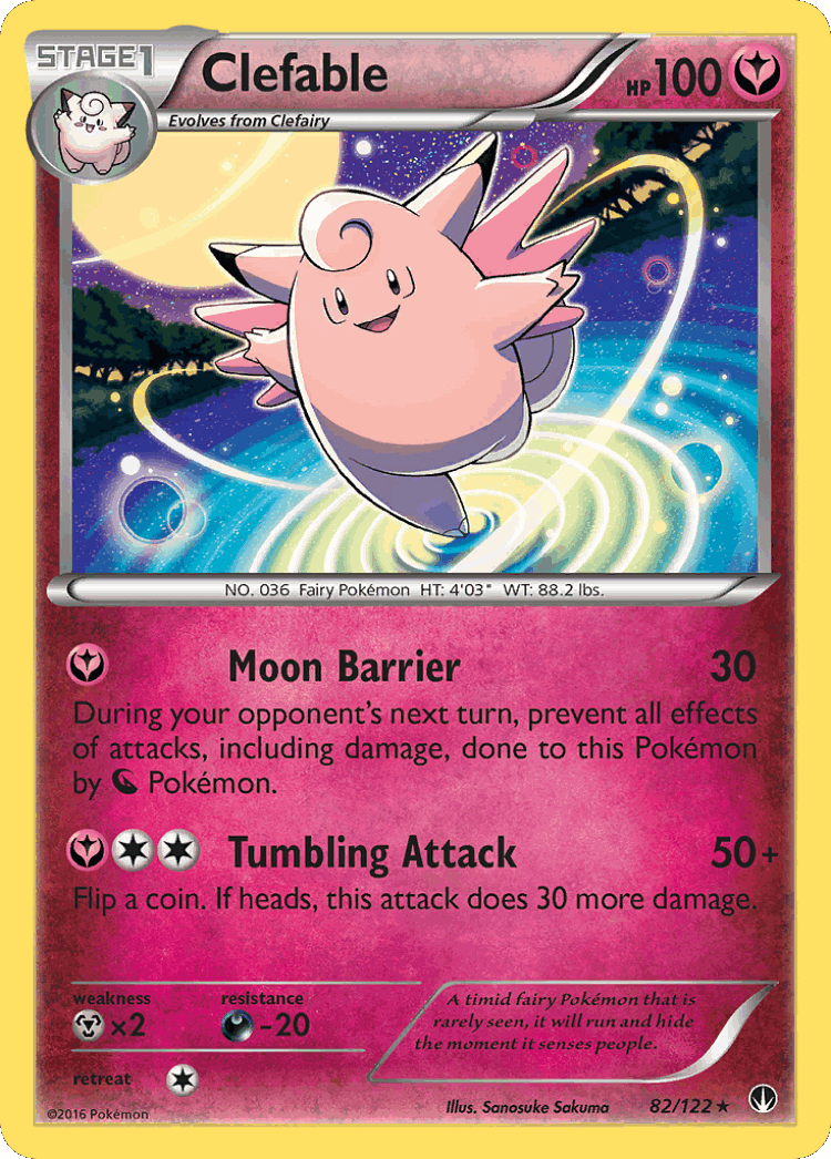 Clefable #82 from BREAKpoint - Rare - Illustrated by Sanosuke Sakuma