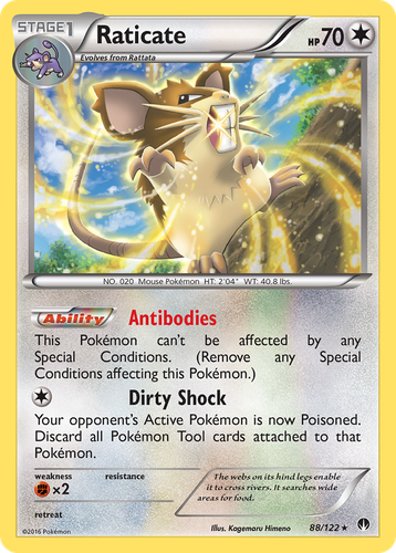 Raticate #88 from BREAKpoint - Rare - Illustrated by Kagemaru Himeno