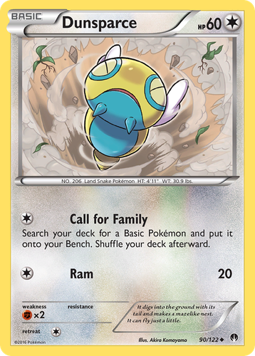 Dunsparce #90 from BREAKpoint - Uncommon - Illustrated by Akira Komayama