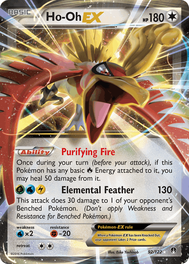 Ho-Oh-EX #92 from BREAKpoint - Rare Holo EX - Illustrated by Eske Yoshinob