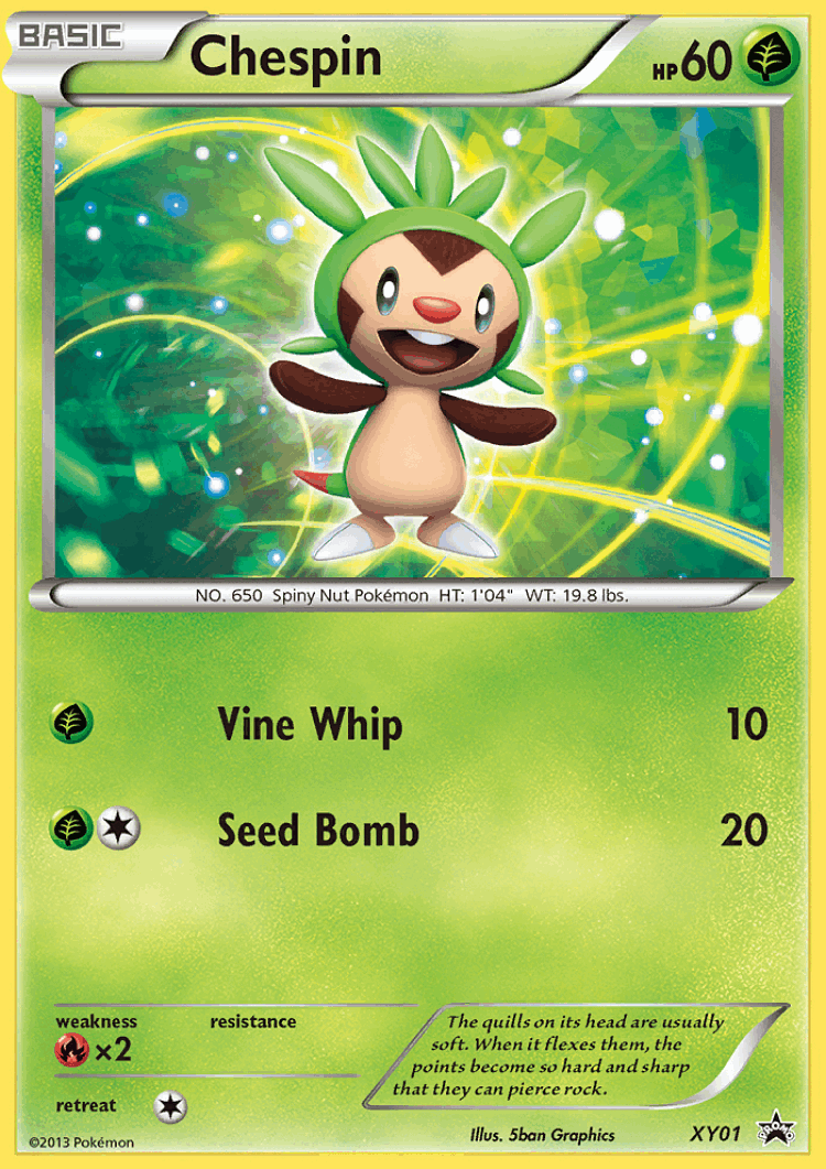 Chespin #1 from XY Black Star Promos - Promo - Illustrated by 5ban Graphics
