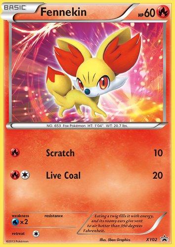 Fennekin #2 from XY Black Star Promos - Promo - Illustrated by 5ban Graphics