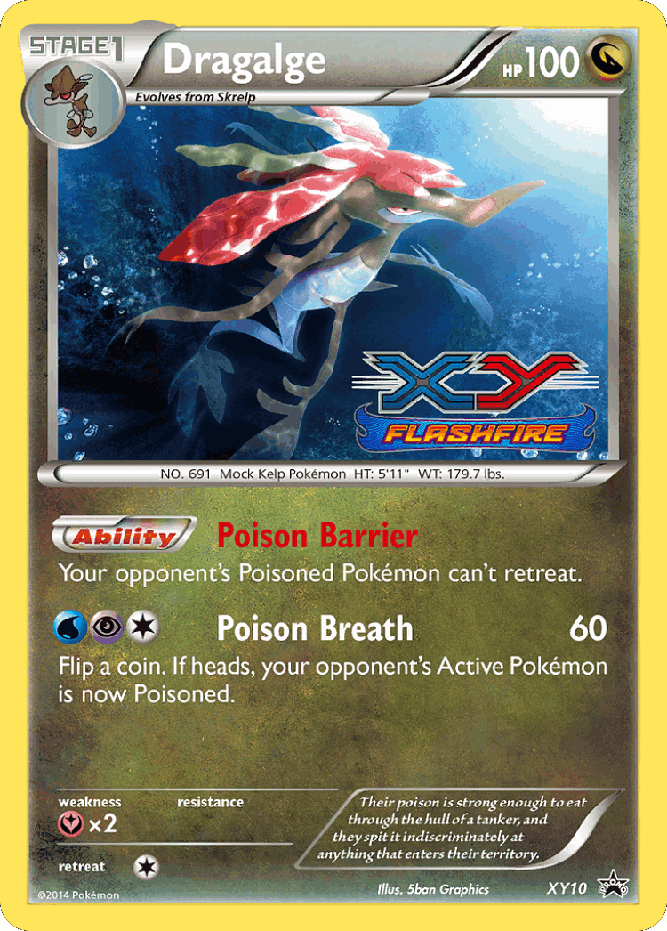 Dragalge #10 from XY Black Star Promos - Promo - Illustrated by 5ban Graphics