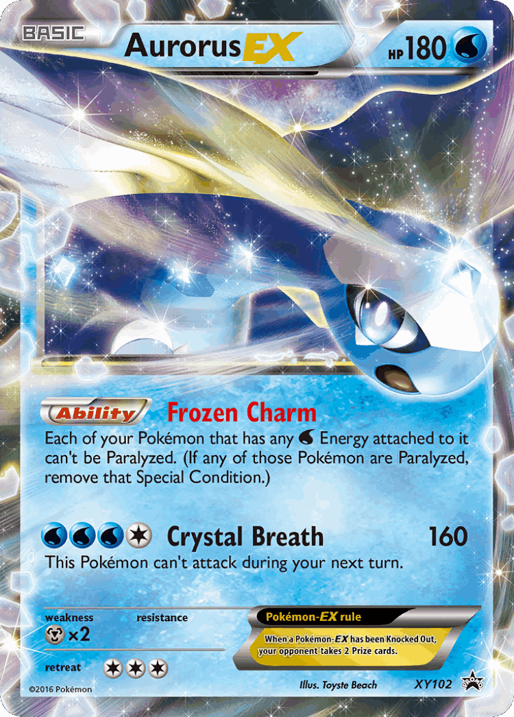 Aurorus-EX #102 from XY Black Star Promos - Promo - Illustrated by Toyste Beach