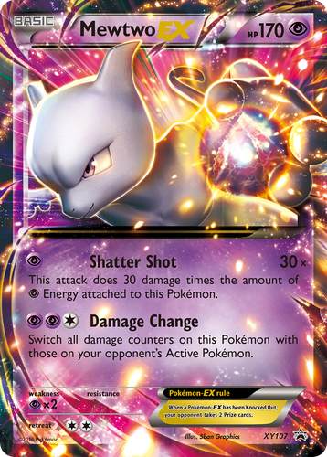 Mewtwo-EX #107 from XY Black Star Promos - Promo - Illustrated by 5ban Graphics
