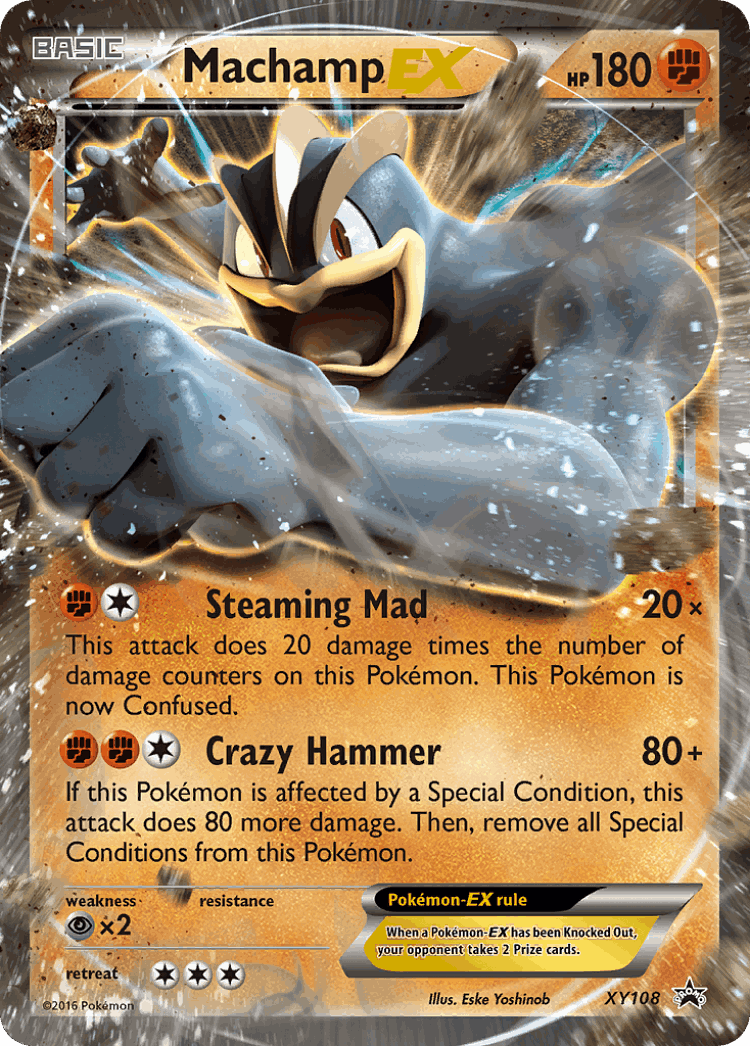 Machamp-EX #108 from XY Black Star Promos - Promo - Illustrated by Eske Yoshinob