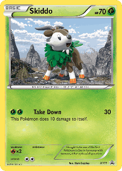 Skiddo Pokémon TCG card art