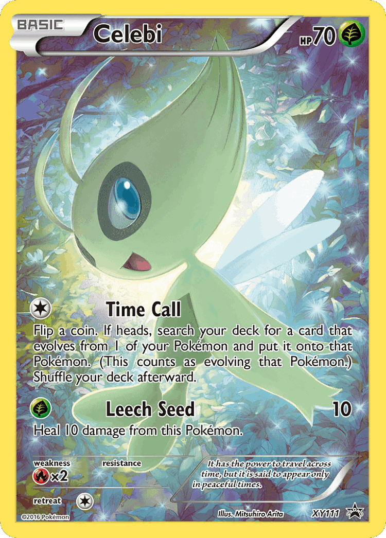 Celebi #111 from XY Black Star Promos - Promo - Illustrated by Mitsuhiro Arita