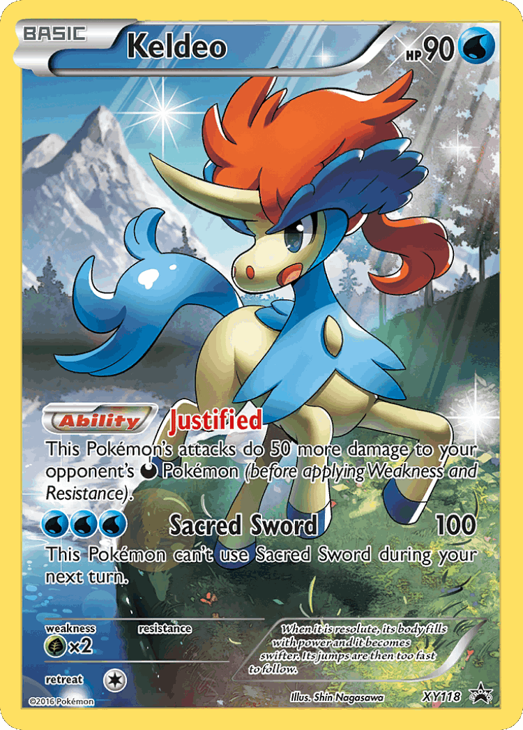 Keldeo #118 from XY Black Star Promos - Promo - Illustrated by Shin Nagasawa