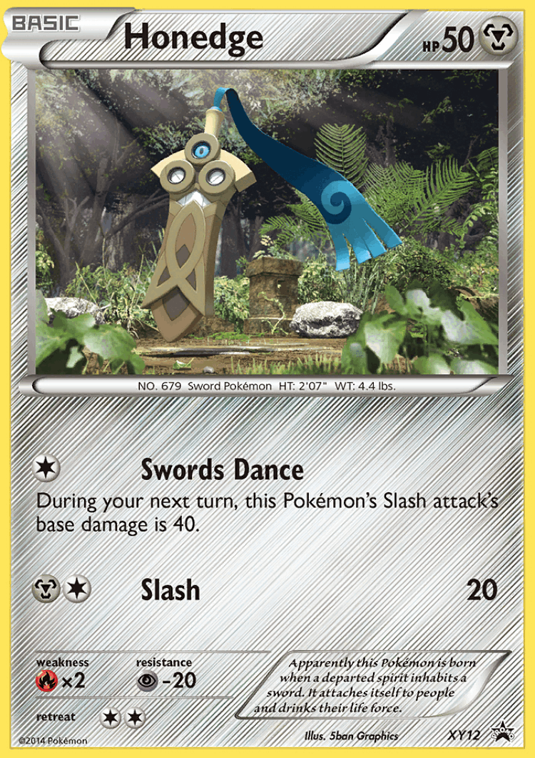 Honedge #12 from XY Black Star Promos - Promo - Illustrated by 5ban Graphics