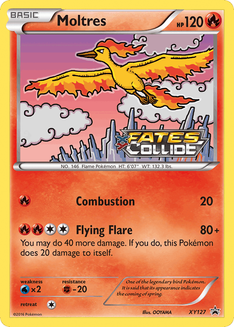 Moltres #127 from XY Black Star Promos - Promo - Illustrated by OOYAMA