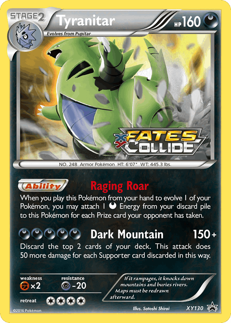 Tyranitar #130 from XY Black Star Promos - Promo - Illustrated by Satoshi Shirai