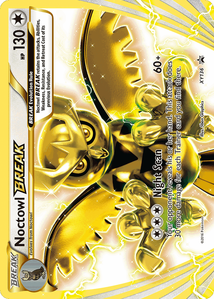 Noctowl BREAK #136 from XY Black Star Promos - Promo - Illustrated by 5ban Graphics