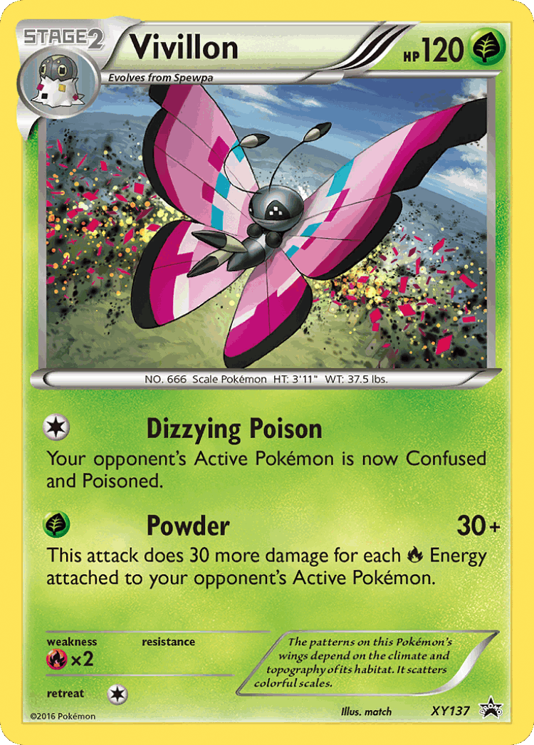 Vivillon #137 from XY Black Star Promos - Promo - Illustrated by match