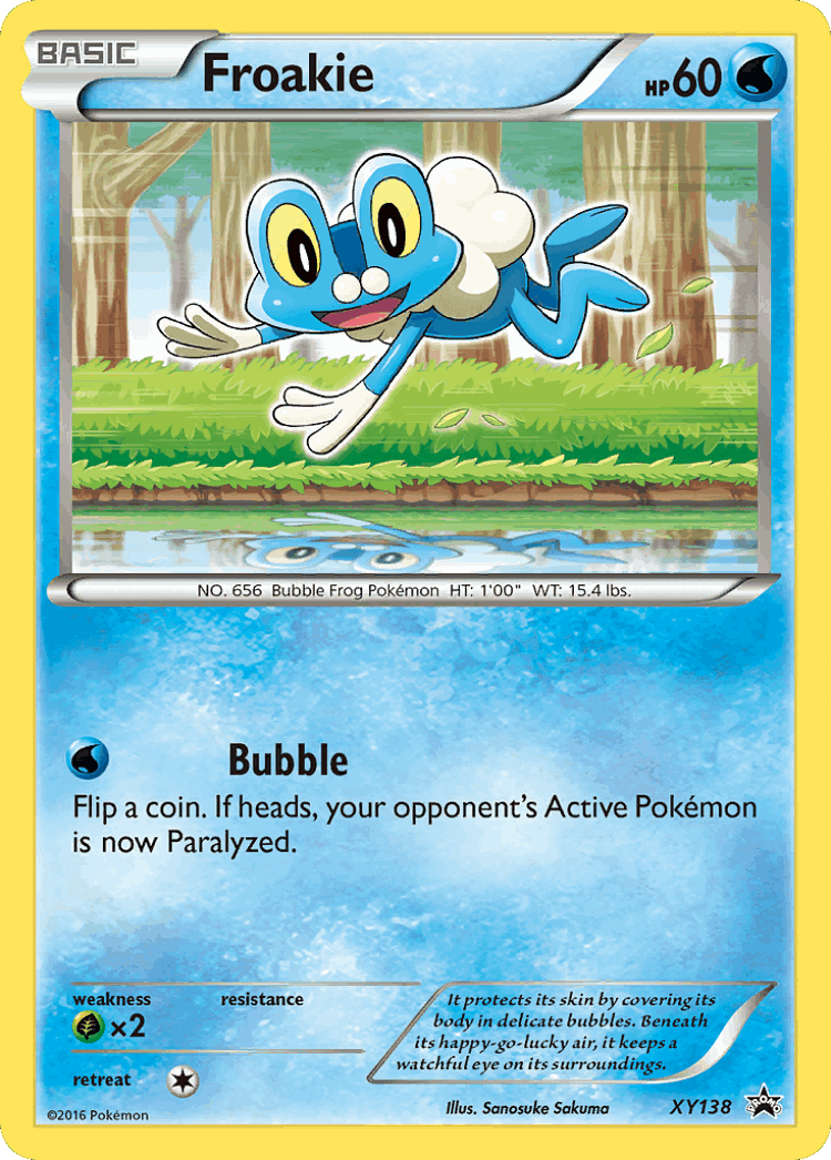 Froakie #138 from XY Black Star Promos - Promo - Illustrated by Sanosuke Sakuma