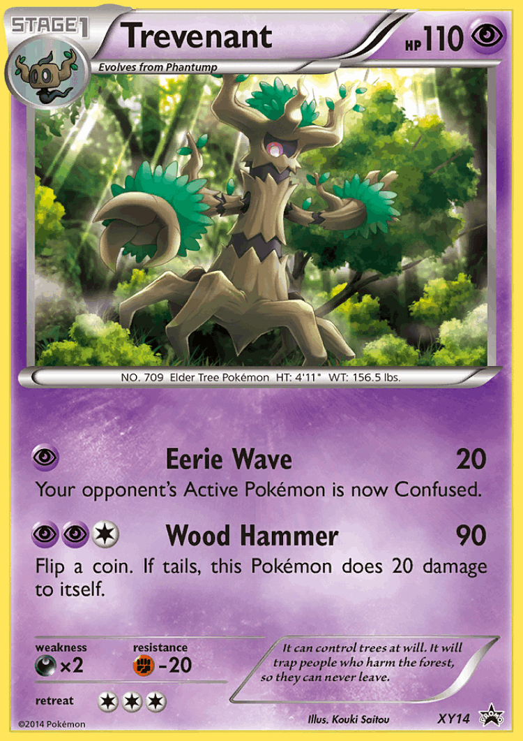 Trevenant #14 from XY Black Star Promos - Promo - Illustrated by Kouki Saitou