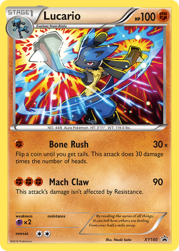 Lucario #140 from XY Black Star Promos - Promo - Illustrated by Naoki Saito
